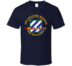Army - 3rd Id - Iraq Vet  - The Rock Of The Marne W Svc Ribbons T Shirt