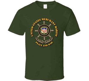 United States Merchant Marine, "Peace and War" with Color Shield - T Shirt, Premium and Hoodie