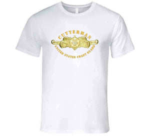 Uscg - Cutterman Badge - Officer - Gold T Shirt
