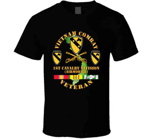 Army - Vietnam Combat Veteran With 1st Cavalry Division, Unit Crest T Shirt, Premuim, Hoodie