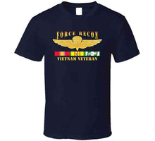 Load image into Gallery viewer, United States Marine Corps (USMC) - Force Recon - Fire, Vietnam Veteran with Vietnam Service Ribbons T Shirt, Premium, Hoodie &amp; Long Sleeve
