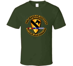 Army - 1st Cavalry Division - Korea w SVC Ribbons T Shirt