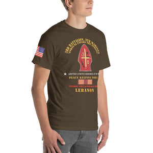 3rd Battalion, 8th Marines - Peace Keeping - Lebanon 1983 with Service Ribbons - Short Sleeve T-Shirt